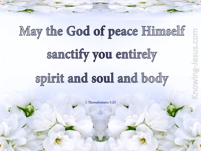 1 Thessalonians 5:23 The God Of Peace Sanctify You (blue)